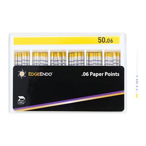 EdgeEndo Paper Points Size #50 Size #50 .06 Yellow Cone 100/Pk