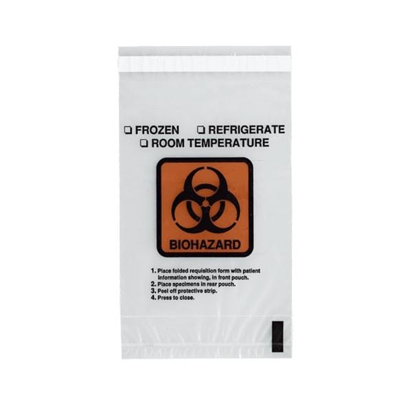 Specimen Transport Bag 2mil 15x17" Clear Adhesive Strip Plastic B...