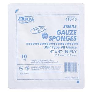 Premium Care 100% Woven Cotton Gauze Sponge 4x4" 16 Ply Sterile USP Type VII LF