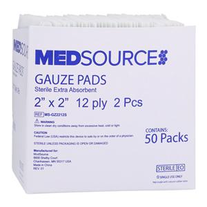 Gauze Gauze Sponge 2x2" 12 Ply Sterile Not Made With Natural Rubber Latex