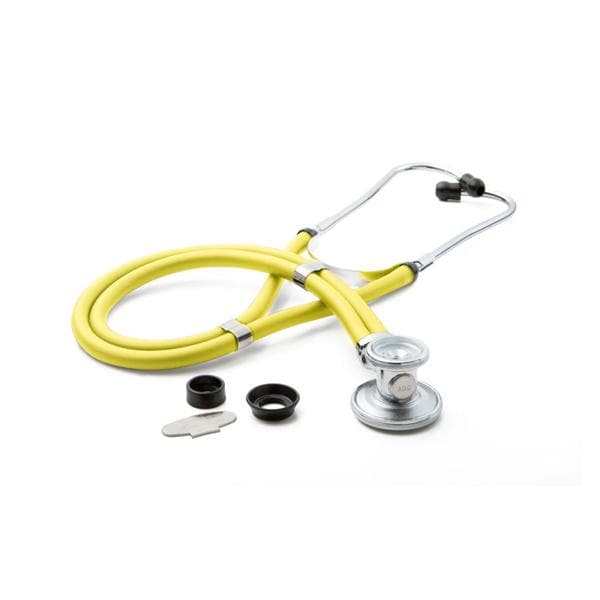 Adscope 641 Sprague Rappaport Stethoscope Adlt/Ped NeoYlw Double Lumen Tubing Ea