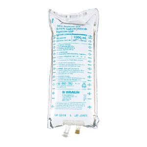 IV Injection Solution Dextrose 10%/Sodium Chloride 0.45% 1000 Plstc Cntnr 12/Ca