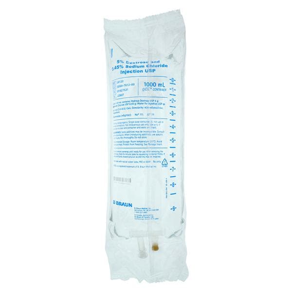 Injection Solution Dextrose 5%/Sodium Chloride 0.45% 1000mL Excel...