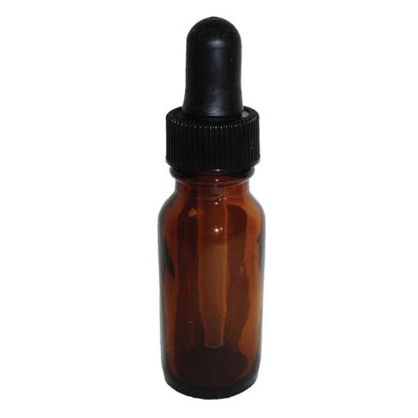 Dropper Bottle Plastic 0.5oz Amber Reusable Oval 12/Pk