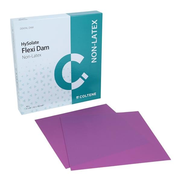 HySolate Flexi-Dam LF Rubber Dam 6 in x 6 in Med Ga 30/Bx
