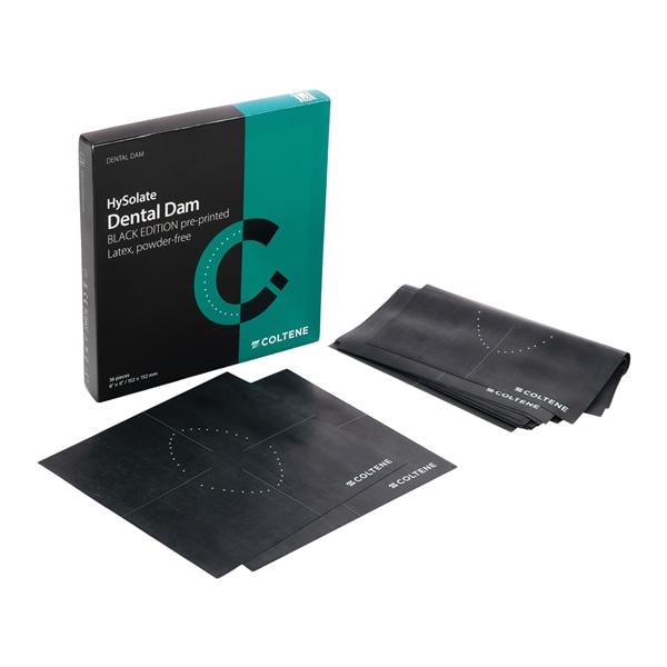 HySolate Latex Rubber Dam 6 in x 6 in Medium Gauge Black Unflavored Unscnt 36/Bx