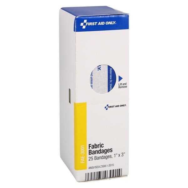 First Aid Only Adhesive Bandage Woven Fabric 1x3" Tan Sterile 25/Bx