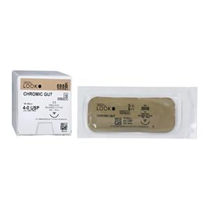 Suture 4-0 18" Chromic Gut Monofilament C-3 Undyed Beige 12/Bx