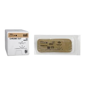 Look Suture 4-0 18" Chromic Gut Monofilament C-6 Undyed Beige 12/Bx