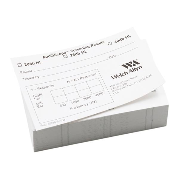 Recording Form For AudioScope 3 100/Pk, 10 PK/CA