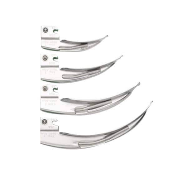 Green Standard (ISO 7376) Fiber-Optic Laryngoscope Blade Ea