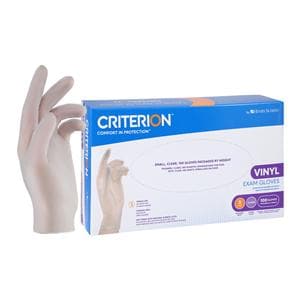 Criterion Vinyl Exam Gloves Small Standard Clear Non-Sterile