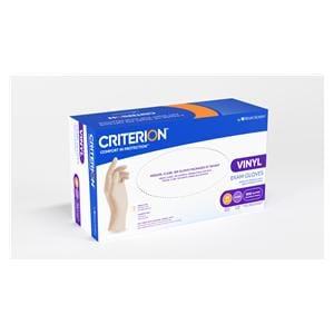 Criterion Vinyl Exam Gloves Medium Standard Clear Non-Sterile, 10 BX/CA