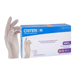 Criterion Vinyl Exam Gloves Large Standard Clear Non-Sterile