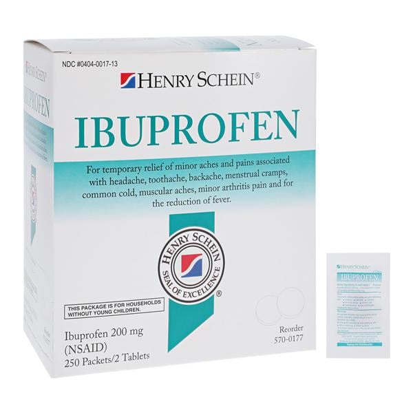 Ibuprofen NSAID Tablets 200mg Pouch 250x2/Bx, 12 BX/CA
