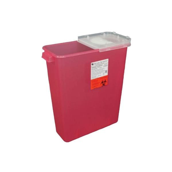 Sharps Container 3gal Red/Clear 12-1/2x6x13-1/2" Ld Plypro Ea