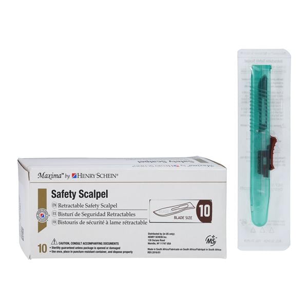 Maxima Disposable Safety Scalpel #10 Stainless Steel Sterile product image