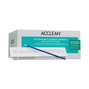 Acclean Fluoride Varnish Brush & Tray Unit Dose 5% NaF 0.4 mL Caramel 50/Bx