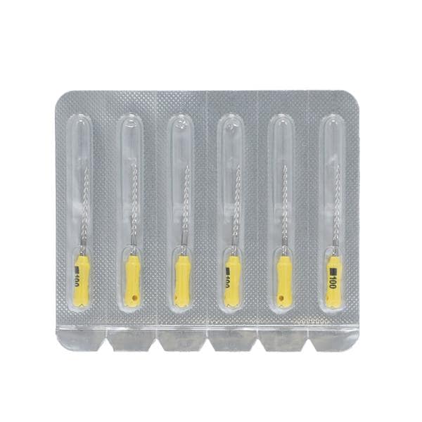 Maxima Hand K-File 21 mm Size 100 Yellow 6/Pk