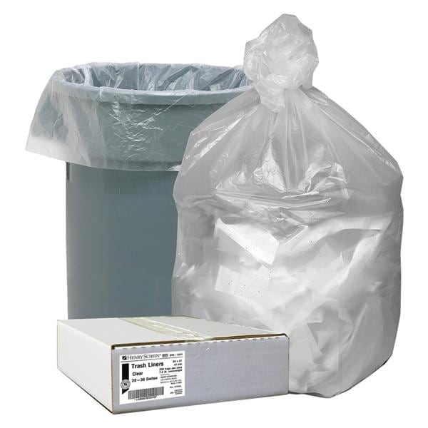 Bag Trash High Density 10mic Henry Schein 30x37" Natural 20-30 Gallon 250/Ca product image