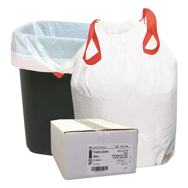 Bag Liner Low Density Plastic 0.8mil Drawtape13 Gallon 100/CA