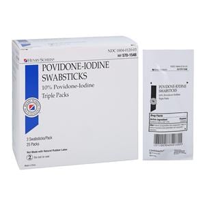 Povidone Iodine Swabstick 3's, 10 BX/CA