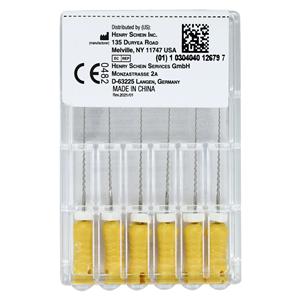 Endoflex Hand Instruments Hedstrom Files Size #20 Stainless Steel Yellow 6/Bx