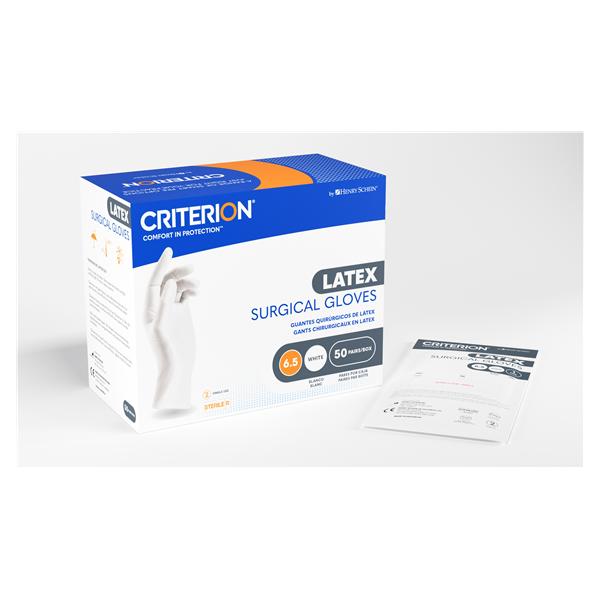 Criterion Latex Surgical Gloves 8.5 Extended White, 4 BX/CA