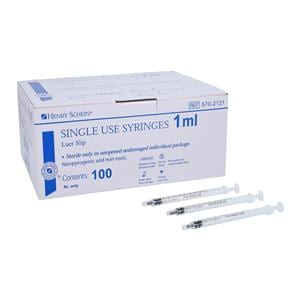 General Use Syringe 1cc Luer Slip Low Dead Space 100/Bx, 8 BX/CA