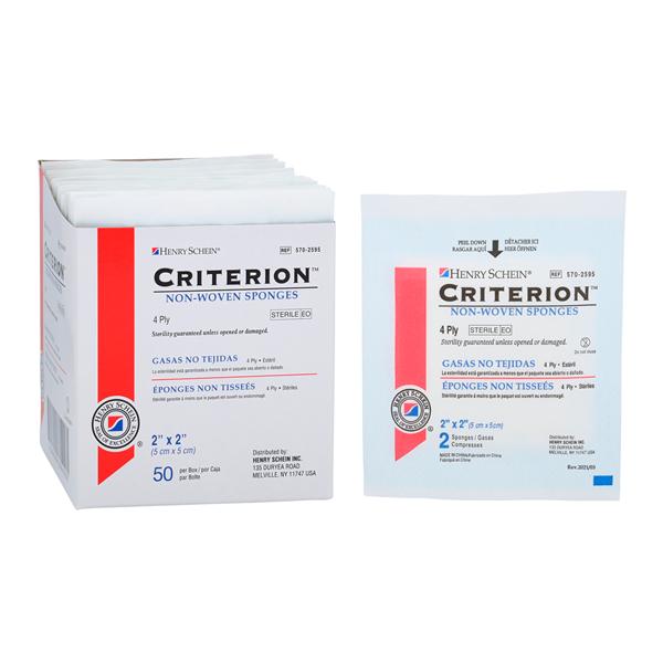 Criterion Viscose/Polyester Non-Woven Sponge 2x2" 4 Ply Sterile Square