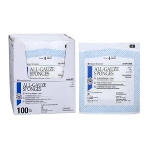 Henry Schein Premium 100% Cotton All-Gauze Sponge 2x2" 8 Ply Sterile Square LF, 30 BX/CA