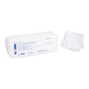 Henry Schein Premium 100% Cotton All-Gauze Sponge 2x2" 8 Ply Non-Sterile Sq LF, 25 PK/CA