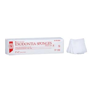 Cotton Filled Exodontia Sponge 2x2" 8 Ply Non-Sterile Square LF, 25 PK/CA