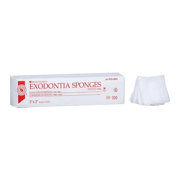 Cotton Filled Exodontia Sponge 2x2" 8 Ply Non-Sterile Square LF, 25 PK/CA