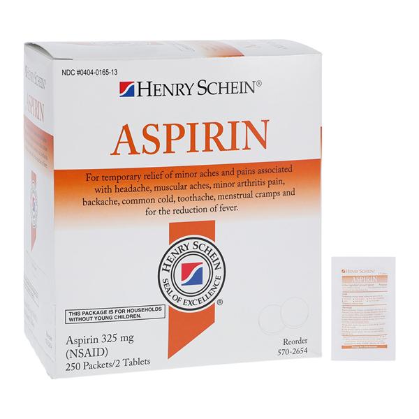 Aspirin Adult Pain Reliever Tablets 325mg 250x2/Bx, 12 BX/CA