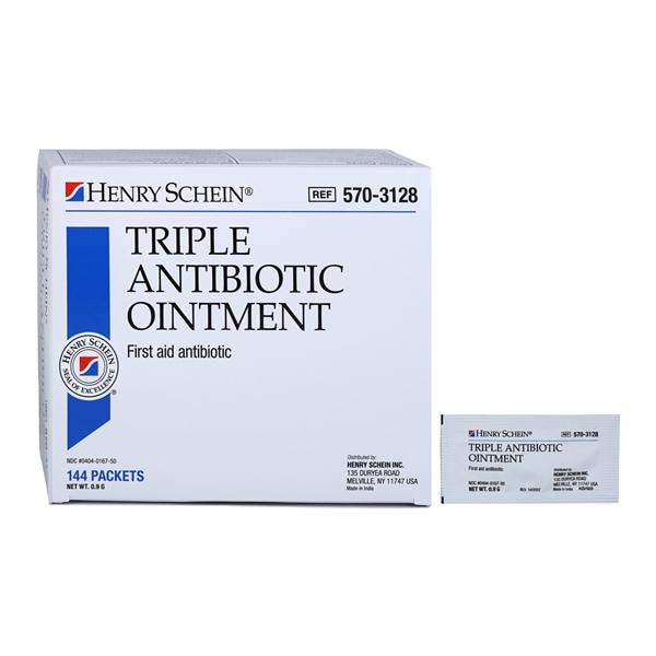 Triple Antibiotic Ointment Oint Topical Ointment 0.9gm 0.9gm Foil Pack 144/Bx, 12 BX/CA