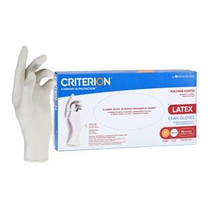 Criterion Polymer Coated Latex Exam Gloves X-Large Natural Non-Sterile 90/Bx, 10 BX/CA