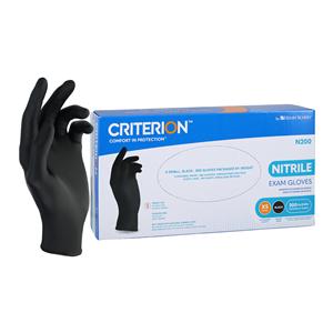 Criterion N200 Nitrile Exam Gloves X-Small Black Non-Sterile 200/Bx, 10 BX/CA