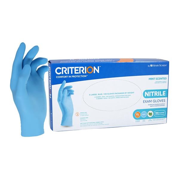 Criterion Nitrile Exam Gloves X-Large Blue Non-Sterile 100/Bx, 20 BX/CA