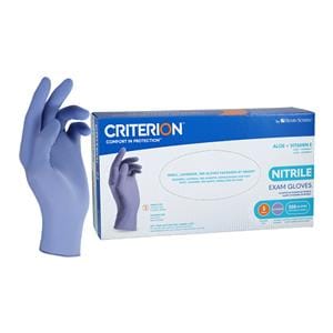 Criterion Aloe + Vitamin E Nitrile Exam Gloves Small Lavender Non-Sterile 200/Bx, 10 BX/CA