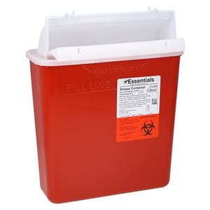 Essentials EDLP Sharps Container 5qt Red 23.75x17.25x11.5" Ld Plypro EA
