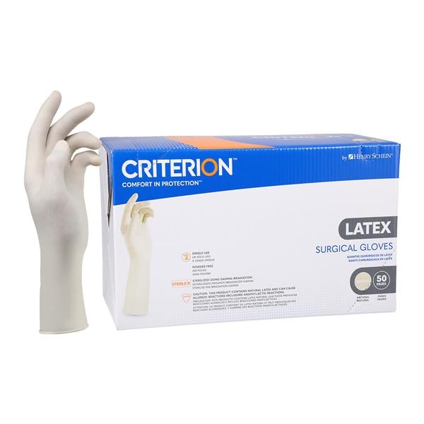 Criterion Latex Surgical Gloves 6 Natural 50Pr/Bx, 4 BX/CR