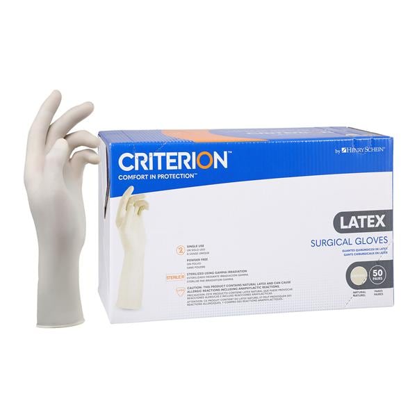 Criterion Latex Surgical Gloves 7 Natural 50Pr/Bx, 4 BX/CR