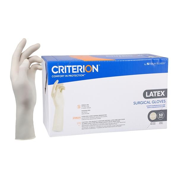 Criterion Latex Surgical Gloves 8.5 Natural 50Pr/Box, 4 BX/CR