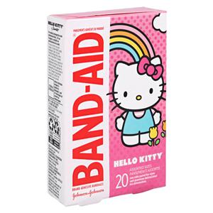 Band-Aid Strip Bandage Plastic Assorted Sizes Hello Kitty Sterile 20/Bx