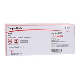 Tongue Depressor 6 in Wood Sterile Senior 100/Bx