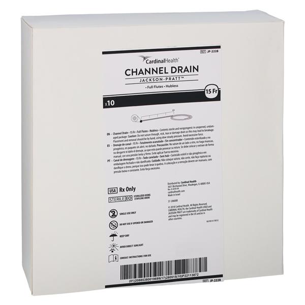 Jackson-Pratt Silicone Channel Drain Hubless 15Fr Round Tip, 8 BX/CA