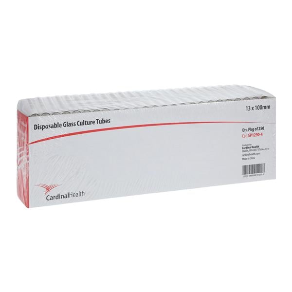 Culture Tube Borosilicate Glass 13x100mm Non-Sterile 4/Ca