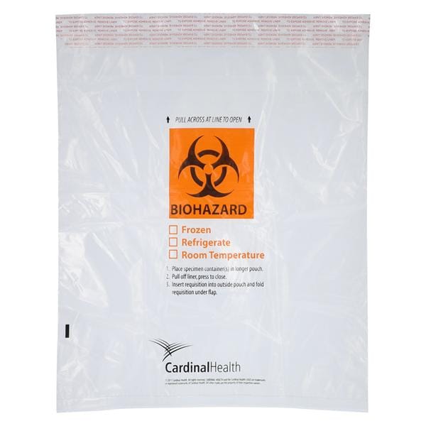 Biohazard Specimen Bag Clear Adhesive Closure 500/Ca product image