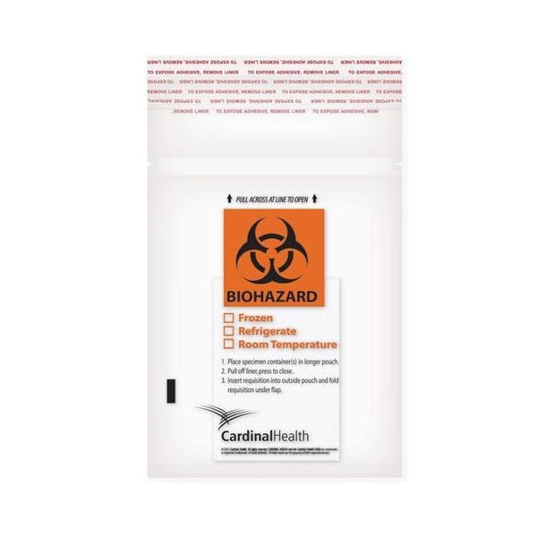 Biohazard Specimen Bag Clear Adhesive Closure 10/Ca